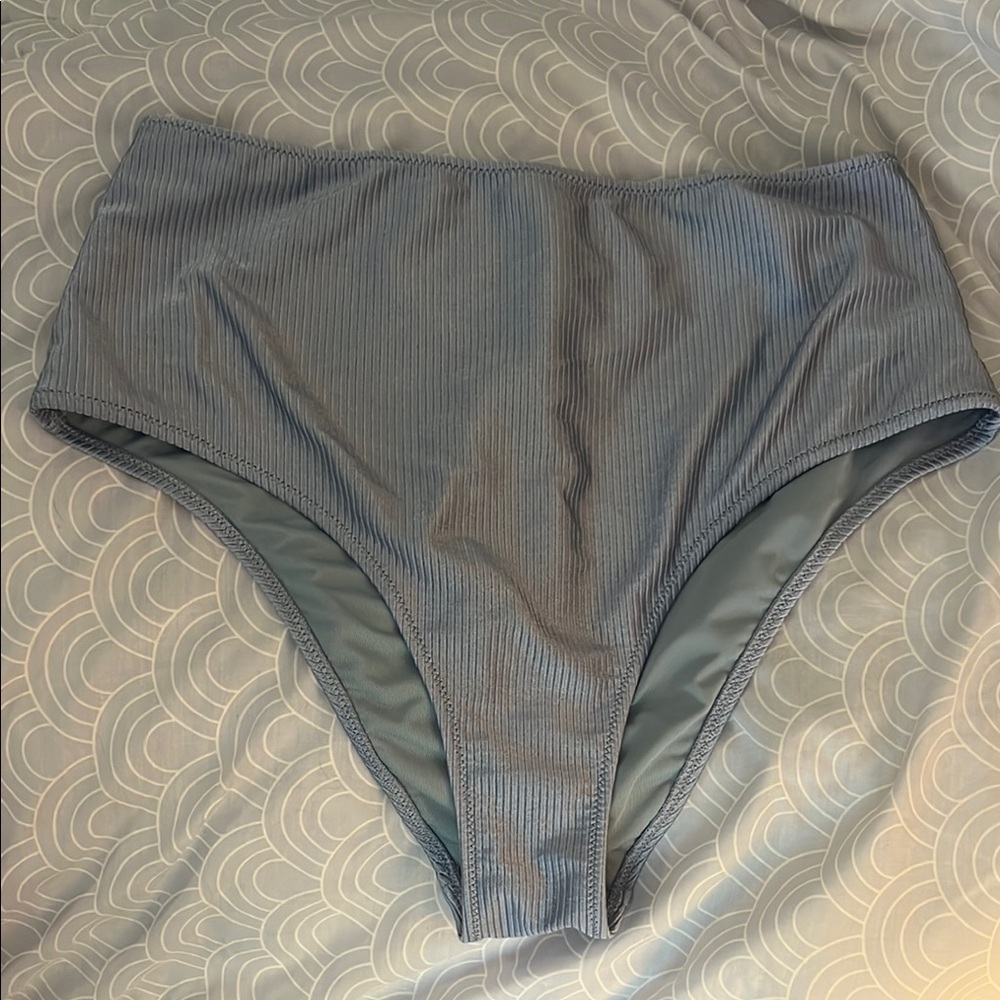 Arie High-Waisted Blue Bikini Bottoms